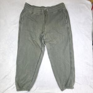 Aerie Sweatpants XL Olive Green Joggers Drawstring Waist Distressed Lounge Pants
